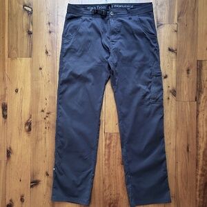 PrAna Men's Stretch Zion Pants 34 x 32 Dark Iron (Gray) - Very Good Condition